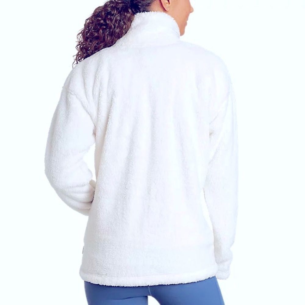 Eddie Bauer Women's Quest Plush 2.0 1/4-Zip Medium White/Snow New Condition - Picture 2 of 3